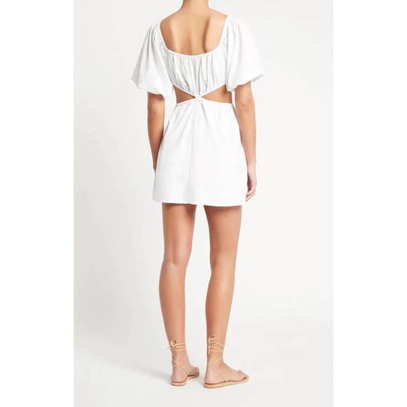 NEW FAITHFULL THE BRAND gabelli mini dress in plain white - Picture 3 of 3